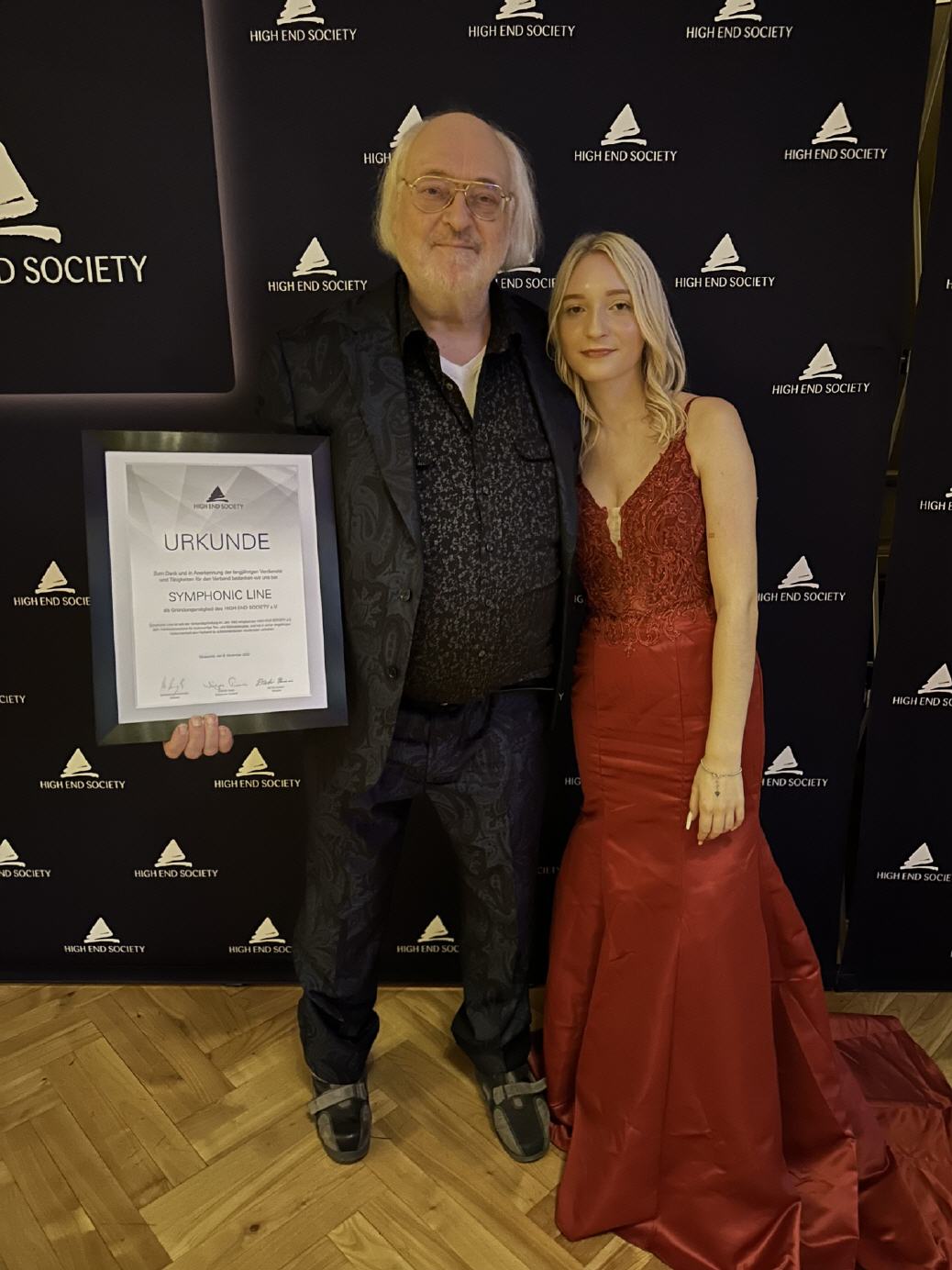 Cofounder Rolf Gemein- with daughter - honoured